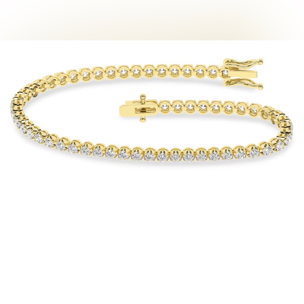 14k yellow gold Tennis Bracelet 2 CT diamond